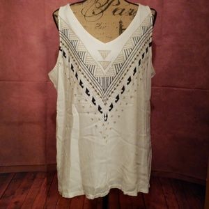 Decorative Sleeveless Blouse/Tank Top